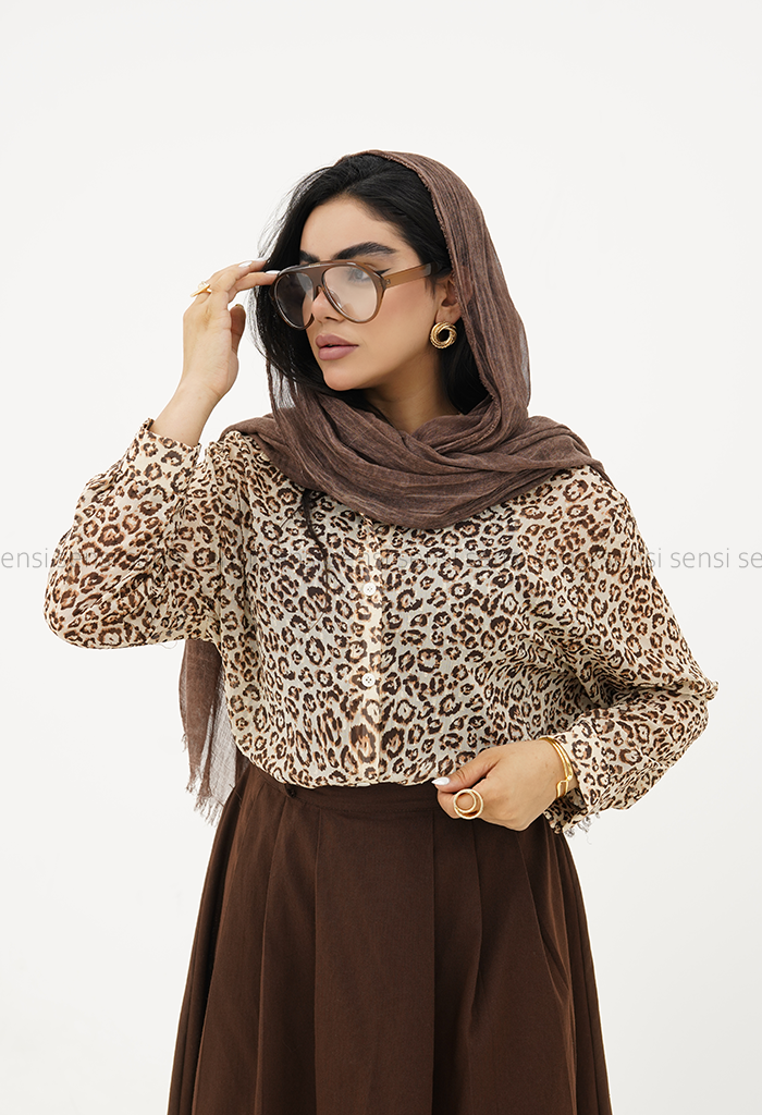 شومیز زنانه شیشه ای طرح دار کد1006203
